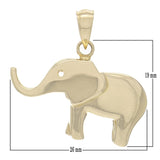 14k Yellow Gold High Polish Good Luck Charm 3D Elephant Pendant 4.1 grams - Yellow