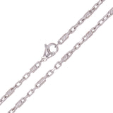 14k White Gold Solid Handmade Fashion Link Necklace 20" 3.2mm 22.2 grams - White,20" 22.2 grams
