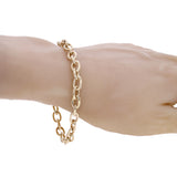 10k Yellow Gold Solid Handmade Oval Link Chain Bracelet 7" - 9" 6.9mm