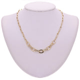 Italian 14k Yellow Gold Oval Links Necklace, Bracelet & Earrings Set 20.5 grams