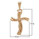 14k Rose Gold Jesus Christ Crucifix Cross Religious Charm Pendant 1.5" 3.7 grams - Rose