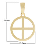 14k Yellow Gold Sun Cross Religious Charm Pendant 1" 2.6 grams