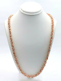 14k Rose Gold Handmade Turkish Link Chain Necklace 22" 5mm 41.5 grams - Rose,22"
