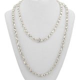 14k White Gold Handmade Fashion Link Necklace 30" 5mm 65 grams - White,30"