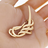 Italian 14k Yellow Gold Open Work Modernist Abstract Pin Brooch 2.6" 8.5 grams