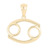 14k Yellow Gold Cancer Zodiac Sign Charm Pendant - Cancer,Yellow