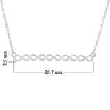 14k White Gold Infinity Symbol Bar Pendant Necklace 20" 2.5 grams - White