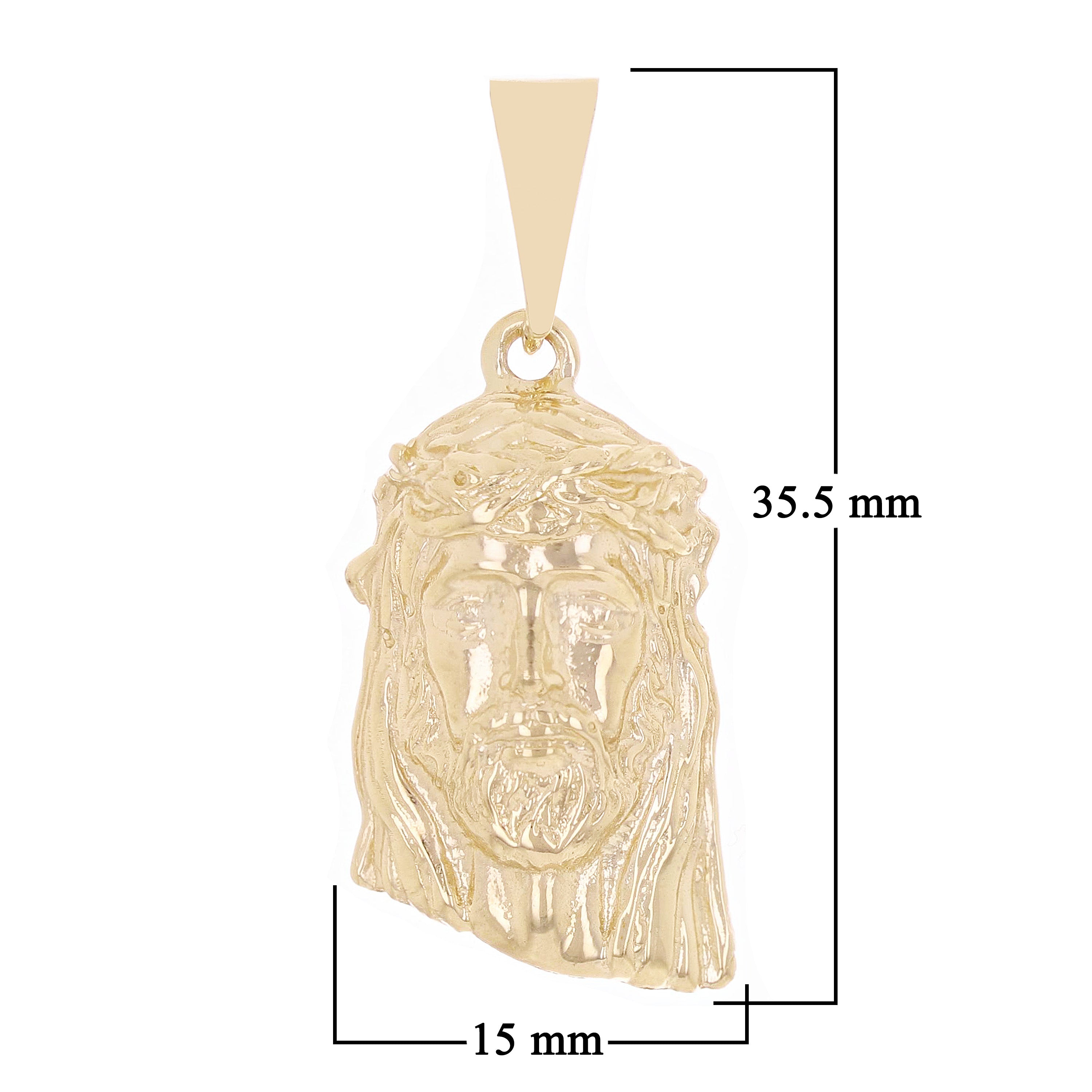14k Yellow Gold Jesus Piece Jesus Christ Face Pendant 1.4" 8.7 grams