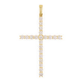 14k Yellow Gold 1.76ctw Diamond Cross Pendant 1.9" 3.8 grams