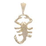 14k Yellow Gold Diamond Cut Zodiac Sign Scorpion Charm Pendant 1.1" 2.4 grams - Yellow