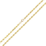10k Yellow Gold Solid Diamond Cut Rope Chain Necklace 3.5mm 20" - 26"