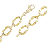 14k Yellow Gold Nugget Bracelet Oval Link 7.5" 11.7mm 26.7 grams - Yellow,7.5"