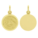 Italian 14k Yellow Gold Baptism Charm Pendant 23.5mm x 15mm 2.2 grams