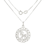 14k White Gold Zodiac Sign Aries Pendant Necklace 18" - Aries,White