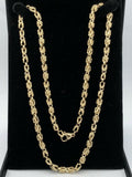 14k Yellow Gold Turkish Link Chain Necklace 25" 5mm 47 grams - Yellow,25"