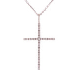 14k Yellow White or Rose Gold Diamond Cross Charm Pendant