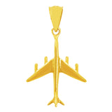 14k Yellow Gold Solid Aeroplane Aircraft Airplane Charm Pendant 1.1" 1.3 grams