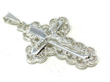 925 Sterling Silver Christian Jesus Christ Catholic Crucifix Cross Pendant 1.2"