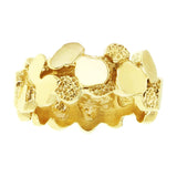 14k Yellow Gold Solid Chunky Nugget Eternity Ring Size 6- 8.9mm 8 grams - Ring Size 6 8 grams