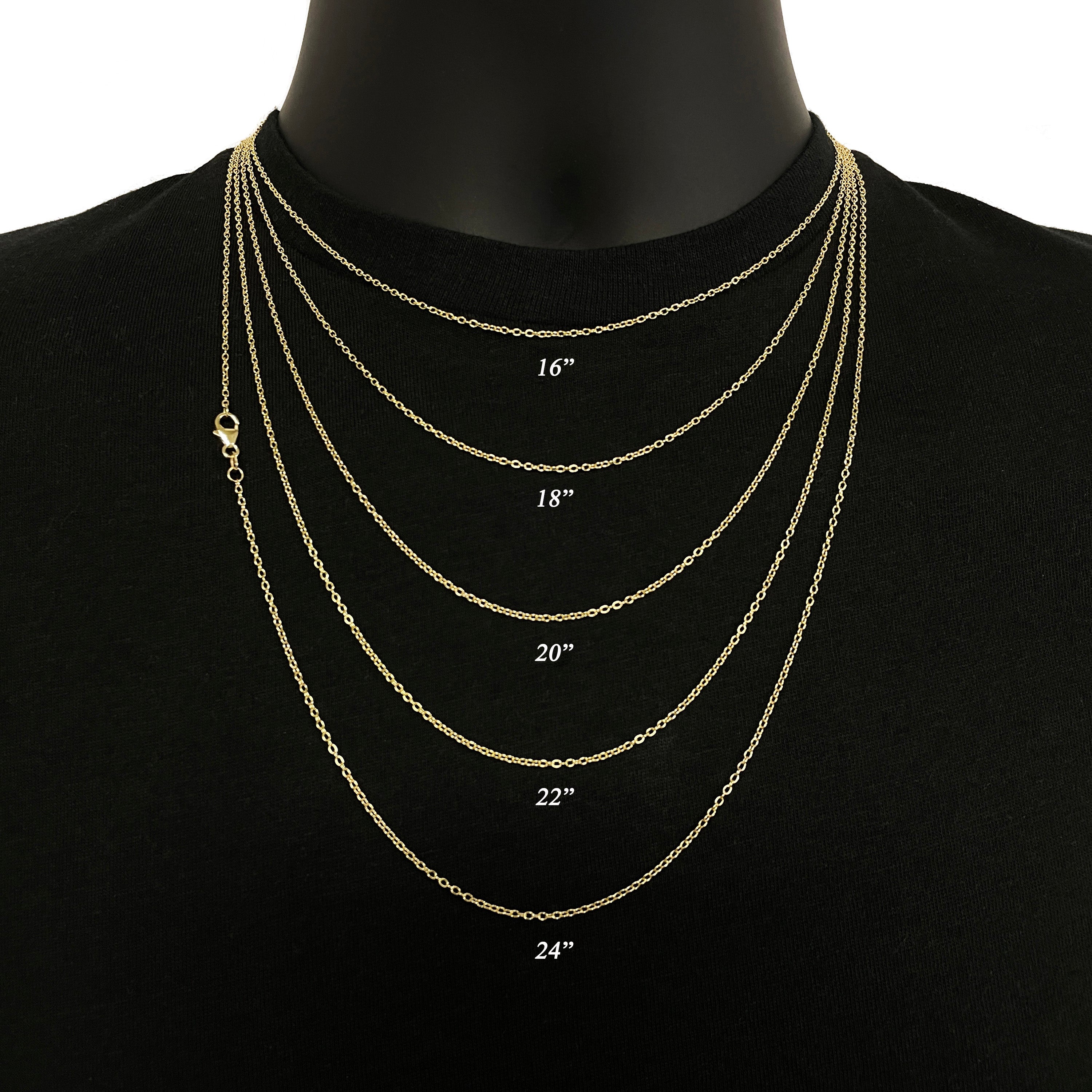 Italian 14k Yellow Gold Rolo Chain Necklace 1.5mm 24" 2.7 grams - 24",1.5 mm 2.7 grams