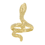 14k Yellow Gold Diamond Cut Wrap Around Snake Ring Size 5 1/2 - Yellow,Ring Size 5.5