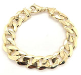 Men's 14k Yellow Gold Solid Heavy Cuban Link Chain Bracelet 8" 15.6mm 73 grams - 8"