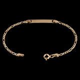 Italian 14k Yellow Gold Figaro Baby ID Bracelet Engravable 5.5" 3.5mm 1.2 grams
