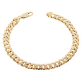 10k Yellow Gold Solid Curb Cuban Link Chain Bracelet 7" 8mm 18.4 grams - 7"