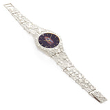 925 Sterling Silver Nugget Link Band Geneve Guadalupe Diamond Watch 8-8.5" 48 grams - 8" 48 grams