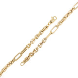 Italian 14k Yellow Gold Hollow Round & Oval Link Bracelet 8" 5.3mm 6.2 grams