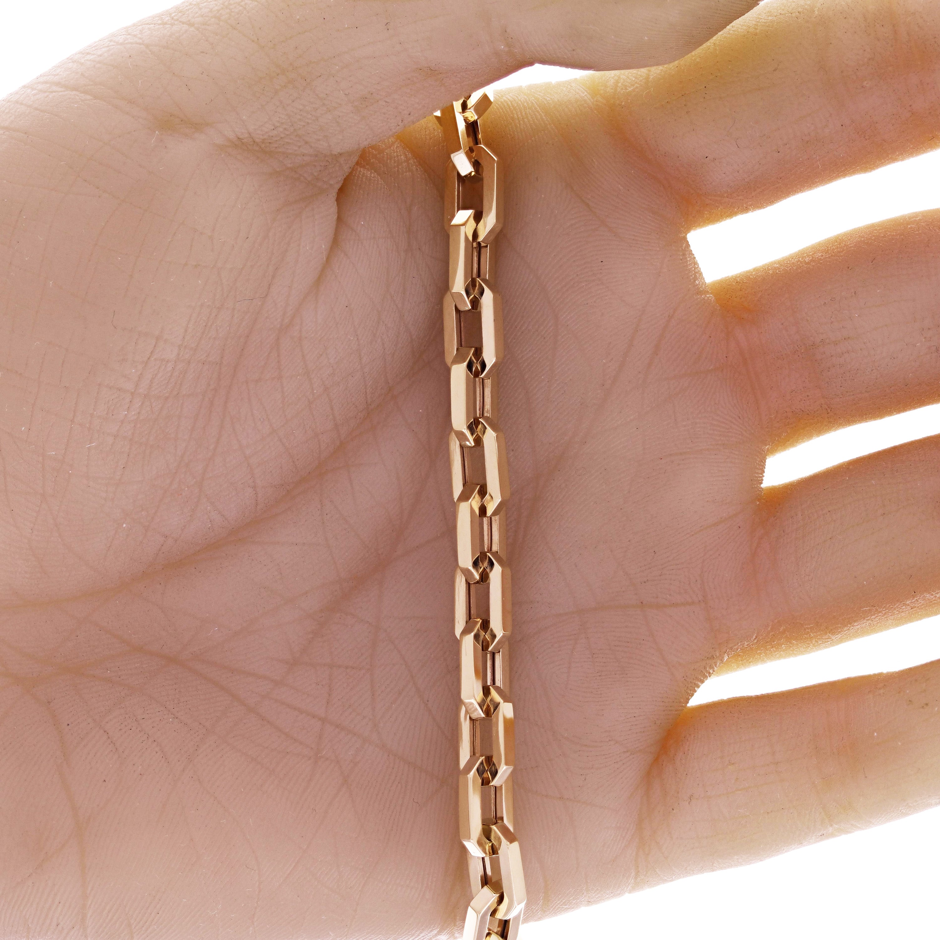 Italian 14k Yellow Gold Oval Link Anchor Chain Bracelet 7.5" 6mm 9.2 grams