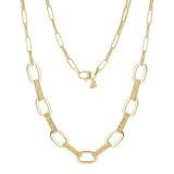 Italian 14k Yellow Gold Oval Links Necklace, Bracelet & Earrings Set 22.1 grams