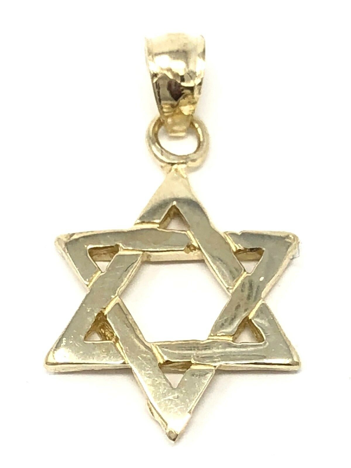 14k Yellow Gold High Polished Jewish Star of David Charm Pendant 1.8 grams