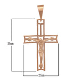 14k Rose Gold Jesus Christ Crucifix Cross Religious Charm Pendant 2.4 grams - Rose