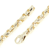 14k Yellow Gold Solid Handmade Fashion Link Chain Bracelet 7" 6mm 25.5 grams - Yellow,7"