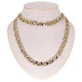 Men's 10k Yellow Gold Concave Mariner Gucci Chain Necklace 20" 13.6mm 98 grams - 20"