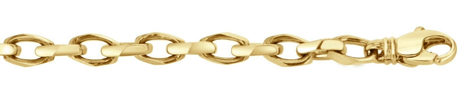 14k Yellow Gold Solid Handmade Fashion Link Chain Bracelet 8.5" 8.6mm 46.3 grams