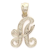 14k Yellow or White Gold Initial Letter O Alphabet A-Z Charm Pendant - Letter A,Yellow