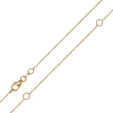 Italian 14k Yellow Gold Rolo Chain Necklace Adjustable 16-20" 0.9mm 1.5 grams - 0.9 mm