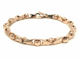 14k Rose Gold Handmade Fashion Link Bracelet 7" 5mm 17 grams - Rose,7"