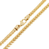 Italian 14k Yellow Gold Solid Diamond Cut Franco Chain Necklace 26" 4mm 66.8 grams - 26"