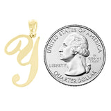 14k Yellow Gold Initial Letter Y Alphabet Charm Pendant - Letter Y,Yellow