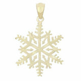 14k Yellow Gold Winter Snow Flake Charm Pendant 1.5 grams - Yellow