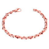 14k Rose Gold Handmade Solid Link Bracelet 7" 4.8mm 17.1 grams - Rose,7"