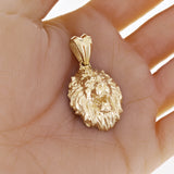 14k Yellow Gold 3D Lion Head Charm Pendant 1.8" 14.3 grams