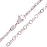 Men's 14k White Gold Handmade Fashion Link Necklace 24" 4mm 30.5grams - White,24"