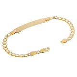 Italian 14k Two Tone Gold Engravable Baby Kids Cuban ID Bracelet 6.25" 4.4 grams