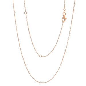 Italian 14k Rose Gold Rolo Chain Necklace Adjustable 16-20" 1.35mm 2.7 grams - 2.7 grams