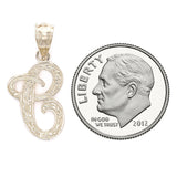 14k Yellow or White Gold Initial Letter Charm Pendant Alphabet A-Z Available - Letter C,Yellow