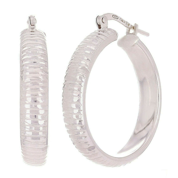 925 Sterling Silver Solid Round Hoop Loop Earrings 1